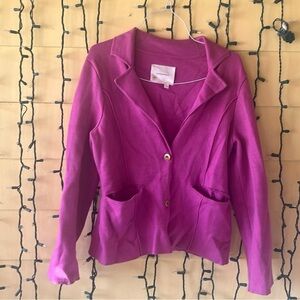 Anthropologie Fuchsia Sweater Blazer L